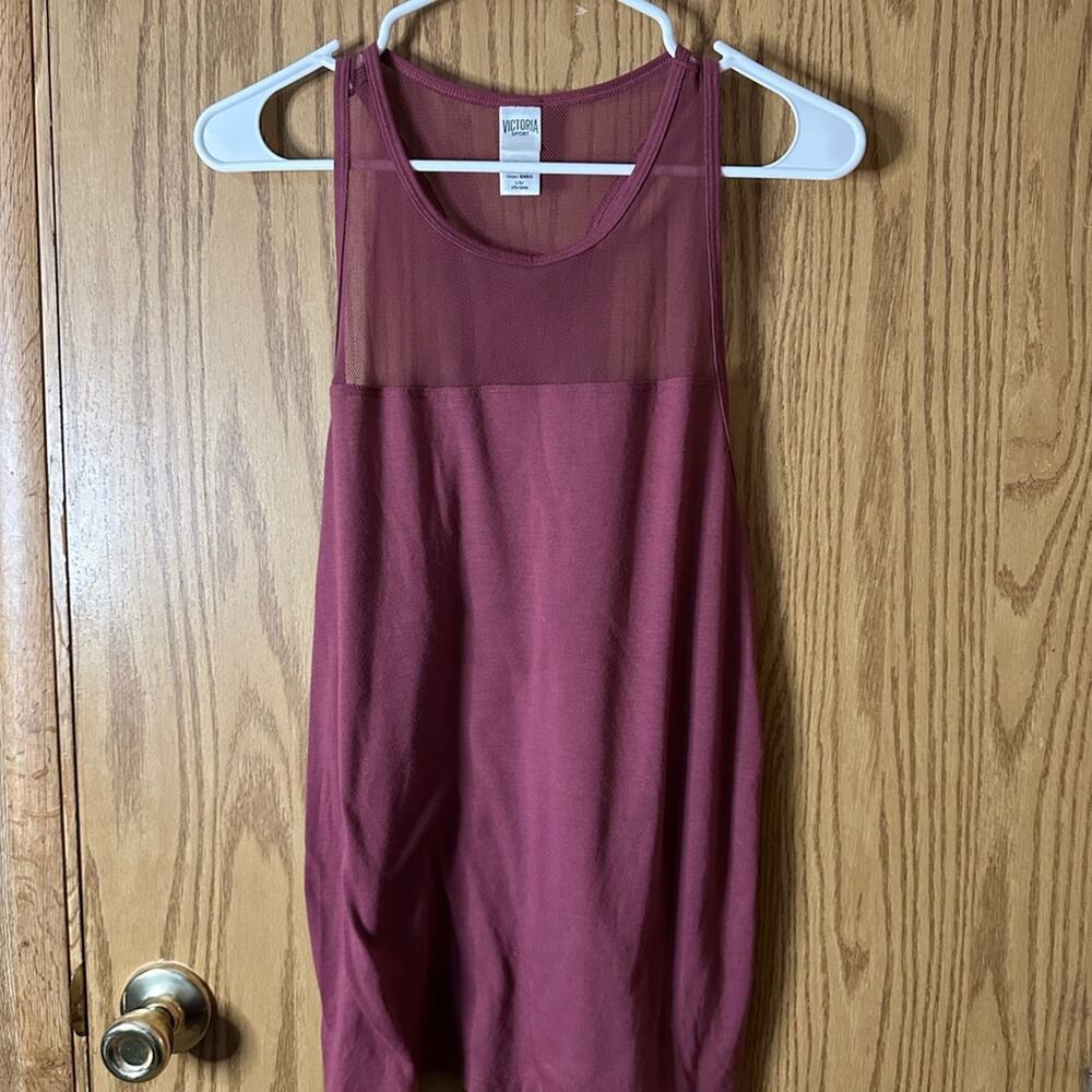 Burgundy Sleeveless Top with Sheer Detail from Victoria Secret *Like New!*